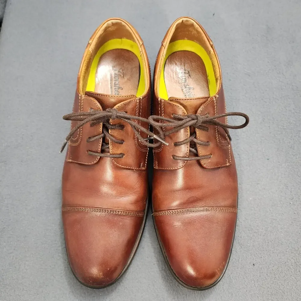 Florsheim Brown Leather Cap Toe Oxford Shoes Mens 9.5D Comfortech Ortholite
